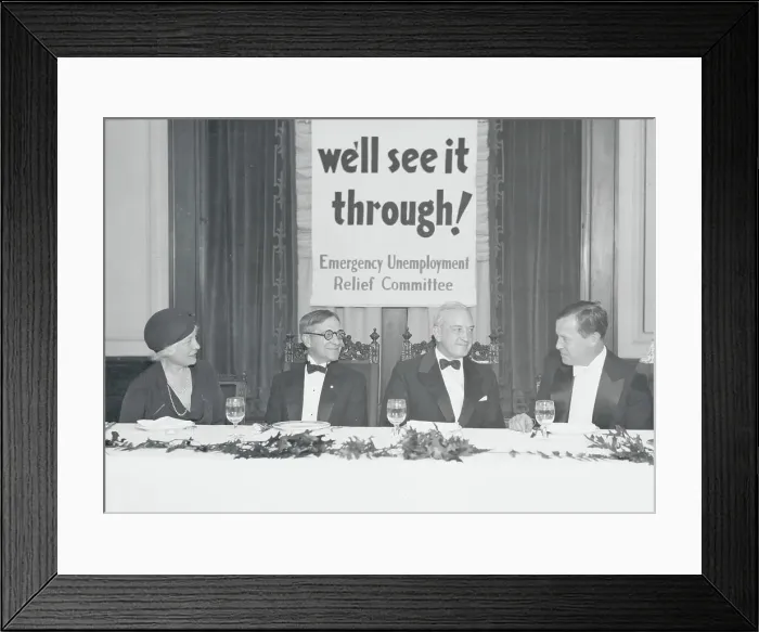 Framed Print : Unemployment Relief Members at Formal Ceremony Framed Print : Unemployment Relief Members at Formal Ceremony