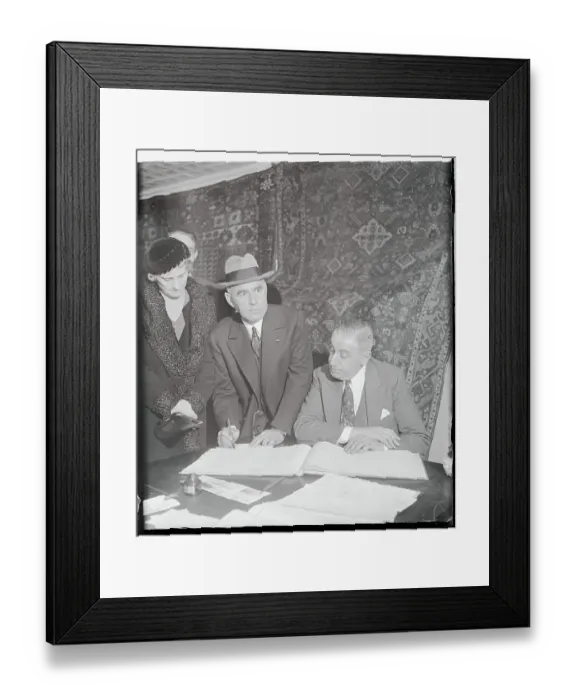 Framed Print : Herbert Lehman Signing Registry Framed Print : Herbert Lehman Signing Registry