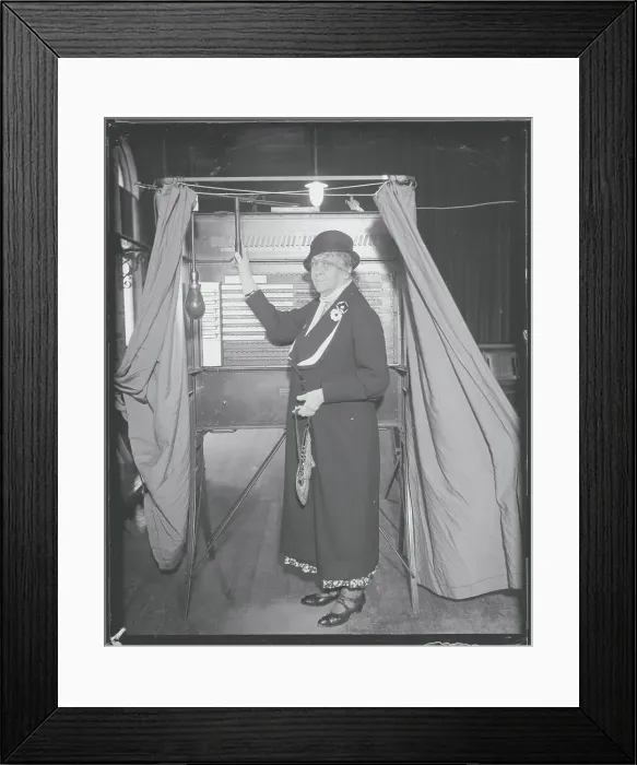 Framed Print : Sarah Roosevelt Casting Vote at Polls Framed Print : Sarah Roosevelt Casting Vote at Polls