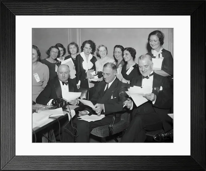 Framed Print : James Farley, Franklin Roosevelt, Edward Flynn, and Others Waiting Framed Print : James Farley, Franklin Roosevelt, Edward Flynn, and Others Waiting