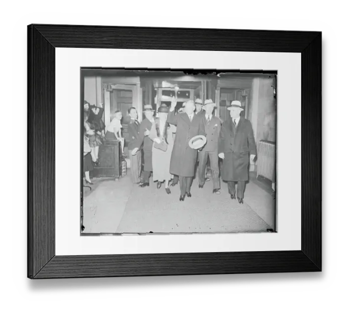 Framed Print : President and Mrs. Hoover Strolling By Supporters Framed Print : President and Mrs. Hoover Strolling By Supporters