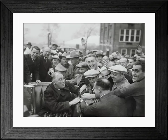 Framed Print : Franklin Roosevelt Greeting Hospital Inmates Framed Print : Franklin Roosevelt Greeting Hospital Inmates