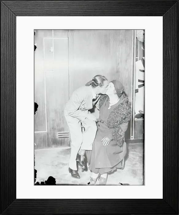 Framed Print : Tony Canzoneri Kissing His Mother Framed Print : Tony Canzoneri Kissing His Mother