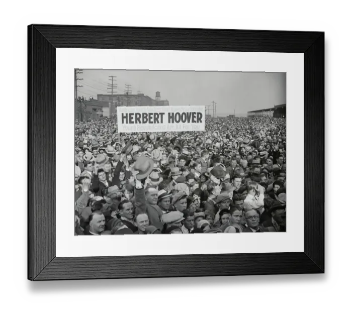 Framed Print : Crowd Greeting Herbert Hoover Framed Print : Crowd Greeting Herbert Hoover