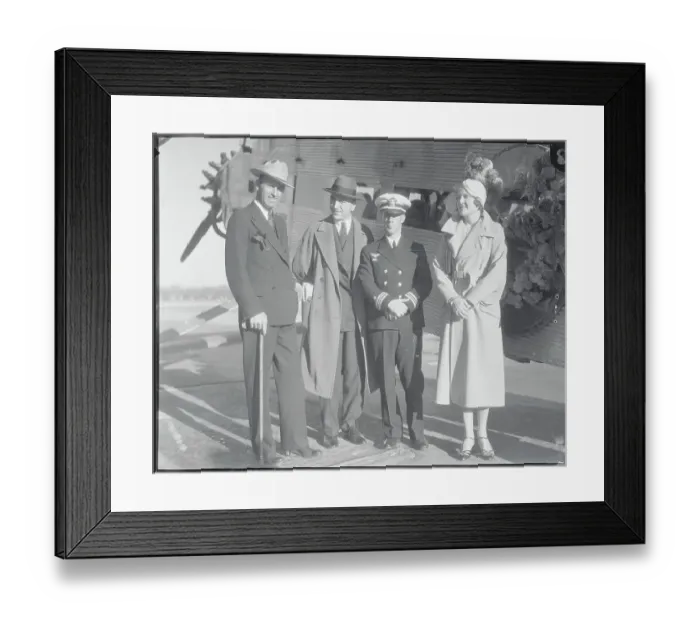 Framed Print : People Standing in Front of Plane Framed Print : People Standing in Front of Plane