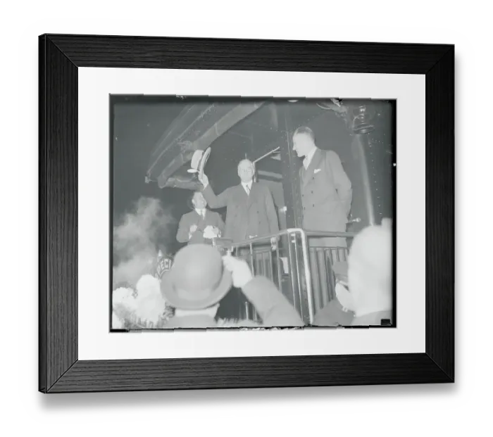Framed Print : Herbert Hoover Waving Hat Framed Print : Herbert Hoover Waving Hat