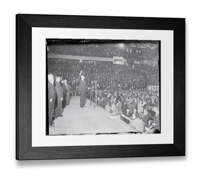 Framed Print : Norman Thomas Speaking to Packed Garden Framed Print : Norman Thomas Speaking to Packed Garden