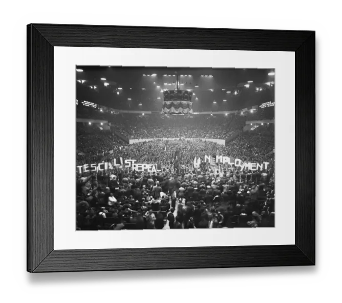 Framed Print : Socialist Supporters Holding Signs Framed Print : Socialist Supporters Holding Signs