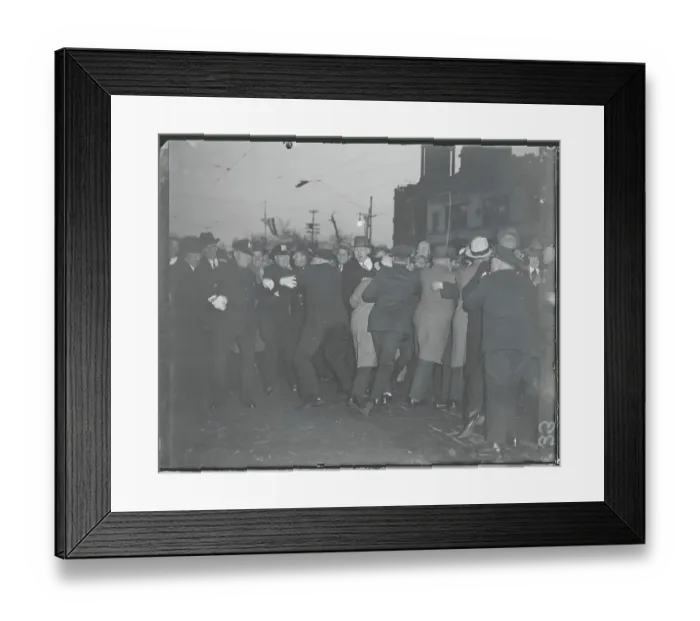Framed Print : Police Restraining Hoover Supporters Framed Print : Police Restraining Hoover Supporters