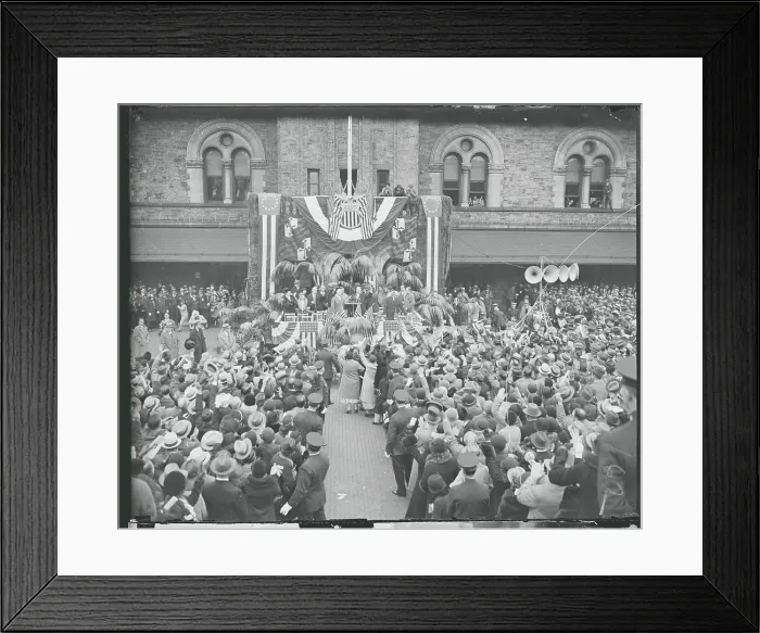 Framed Print : Herbert Hoover Speaking to Huge Crowd Framed Print : Herbert Hoover Speaking to Huge Crowd