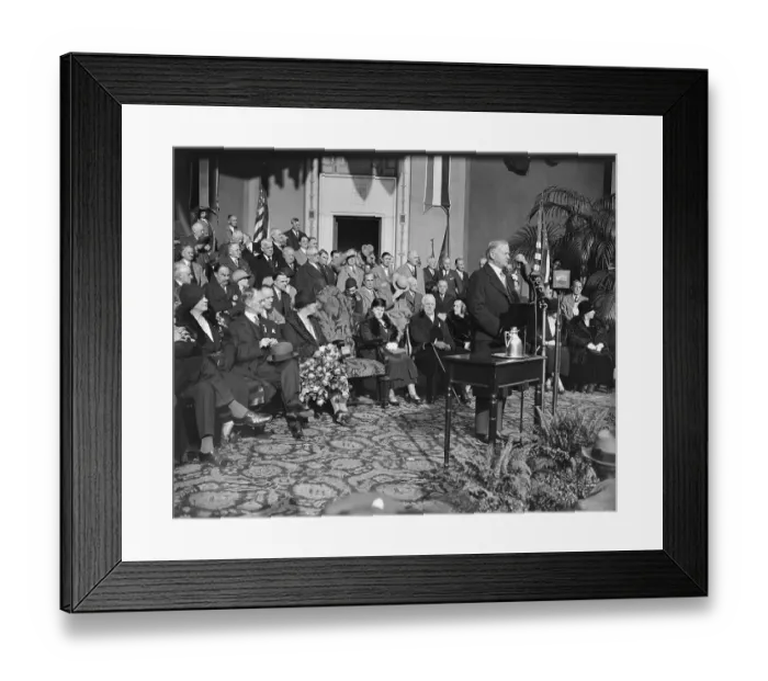 Framed Print : Herbert Hoover Giving Speech Framed Print : Herbert Hoover Giving Speech