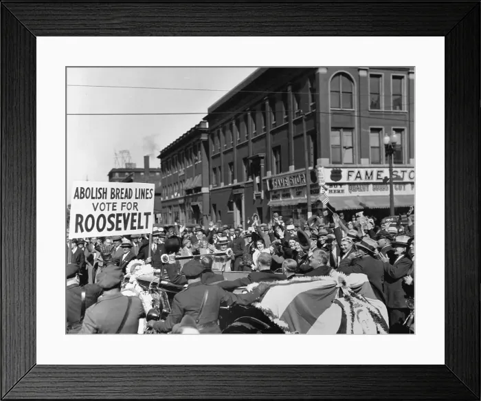 Framed Print : Roosevelt Campaigning in Indianapolis