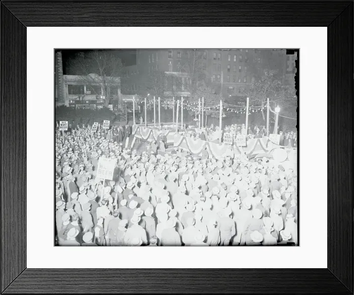 Framed Print : Anti-Prohibition Demonstrators Gathering 1932 Framed Print : Anti-Prohibition Demonstrators Gathering 1932