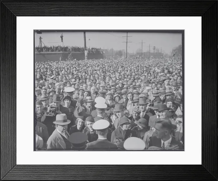 Framed Print : Crowd Welcoming Herbert Hoover Framed Print : Crowd Welcoming Herbert Hoover