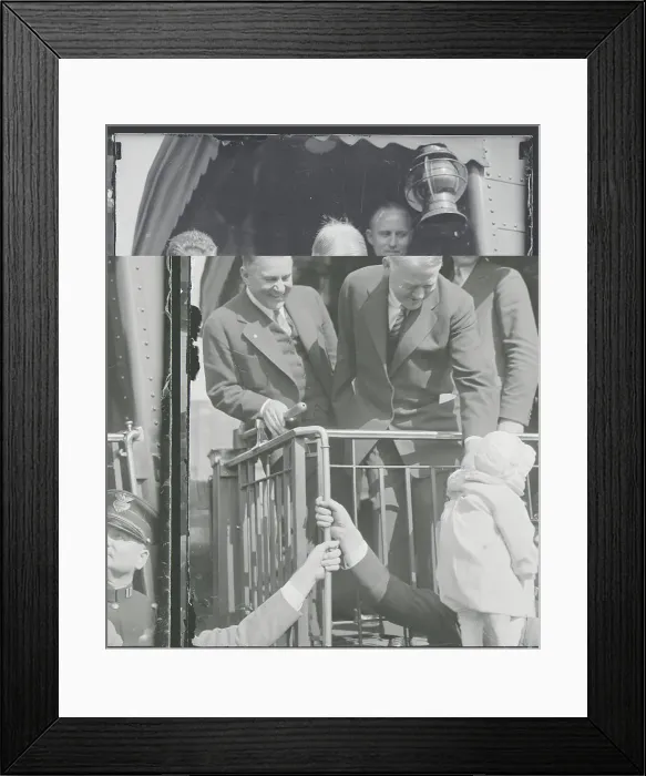Framed Print : Herbert Hoover Greeting Baby Framed Print : Herbert Hoover Greeting Baby