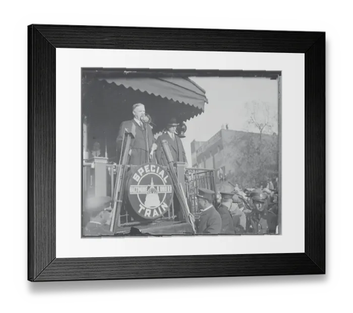 Framed Print : Herbert Hoover Waving Framed Print : Herbert Hoover Waving