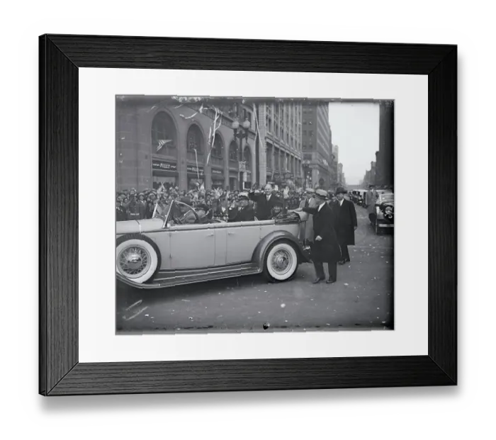 Framed Print : President Hoover with Others in Automobile Framed Print : President Hoover with Others in Automobile
