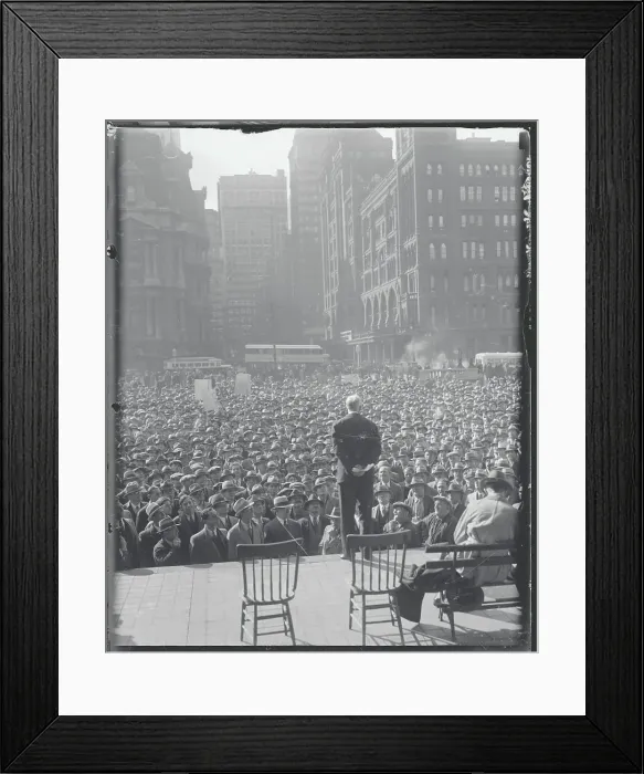 Framed Print : Back View of Norman Thomas Addressing Supporters Framed Print : Back View of Norman Thomas Addressing Supporters