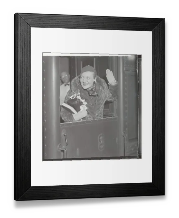Framed Print : Minna Gombell Waving Through Window Framed Print : Minna Gombell Waving Through Window