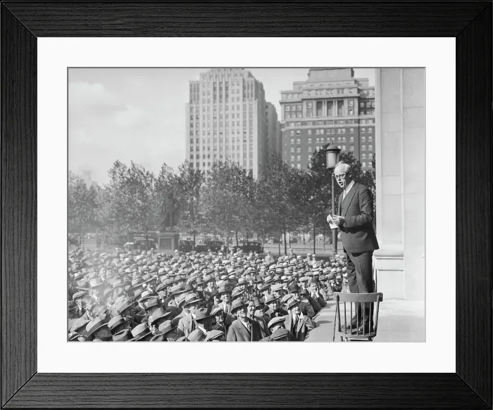 Framed Print : Side View of Norman Thomas Addressing Supporters Framed Print : Side View of Norman Thomas Addressing Supporters