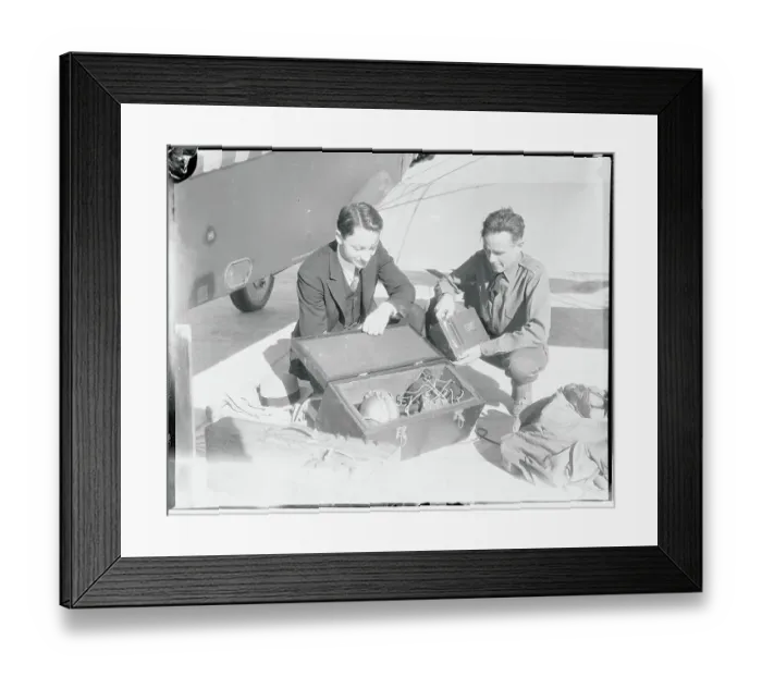 Framed Print : Professor and Captain Observing Apparatus Framed Print : Professor and Captain Observing Apparatus