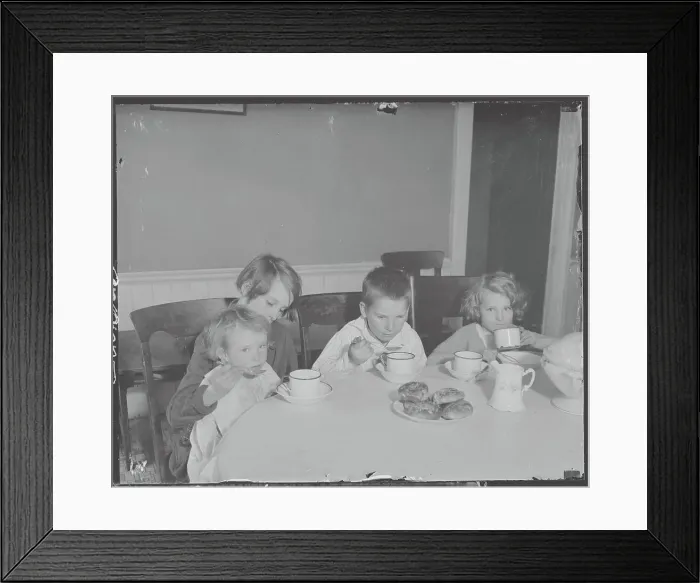 Framed Print : Young Children Eating Food Framed Print : Young Children Eating Food