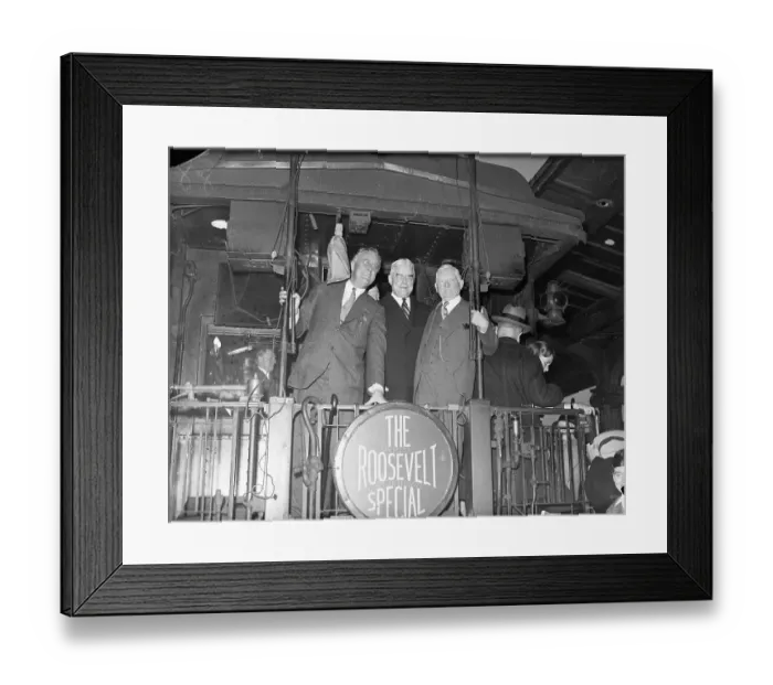 Framed Print : Franklin Roosevelt on Campaign Train Framed Print : Franklin Roosevelt on Campaign Train