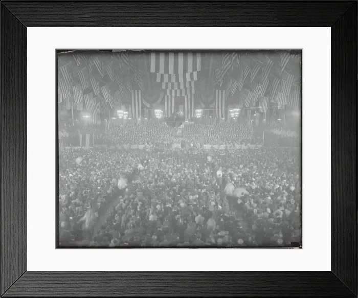 Framed Print : Crowd Awaiting Democratic Campaign Speech Framed Print : Crowd Awaiting Democratic Campaign Speech
