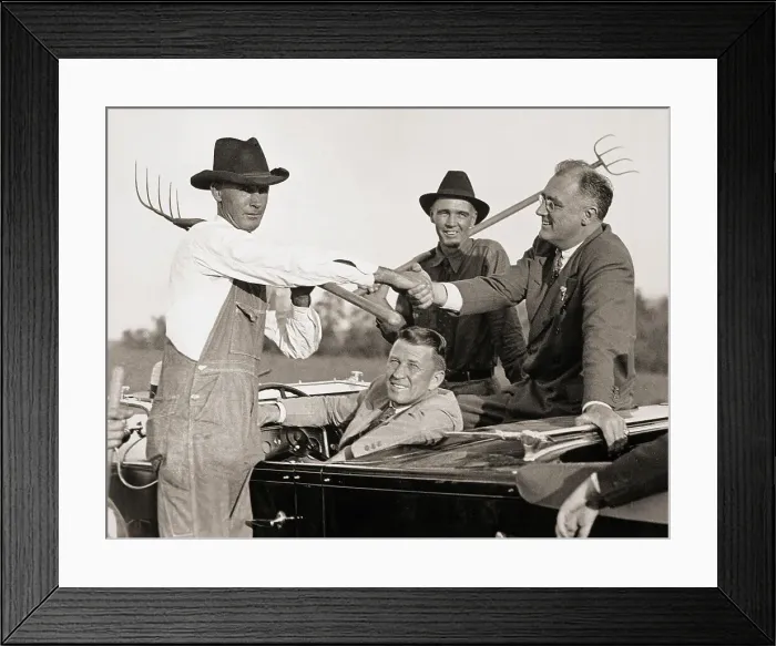 Framed Print : Franklin Roosevelt Campaigning with Farmers Framed Print : Franklin Roosevelt Campaigning with Farmers