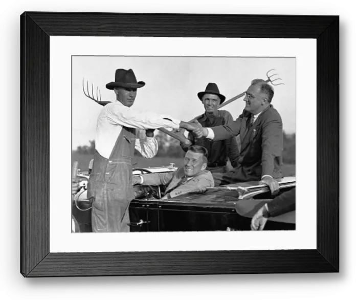 Framed Print : FDR Talks With Farmers Framed Print : FDR Talks With Farmers