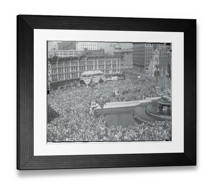 Framed Print : Large Crowd at Political Gathering