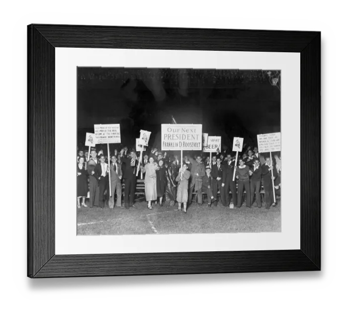 Framed Print : Citizens with Signs for Franklin D. Roosevelt Framed Print : Citizens with Signs for Franklin D. Roosevelt