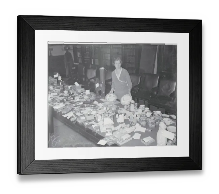 Framed Print : Senatorial Secretary at Table of Housewares Framed Print : Senatorial Secretary at Table of Housewares