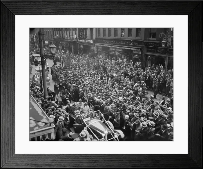 Framed Print : Crowds Greeting Franklin Roosevelt