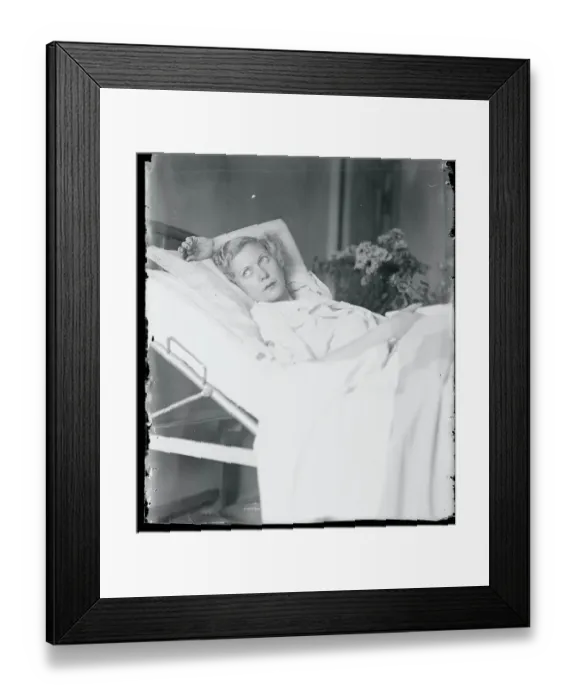 Framed Print : Lillyan Tashman Resting in Hospital Bed Framed Print : Lillyan Tashman Resting in Hospital Bed