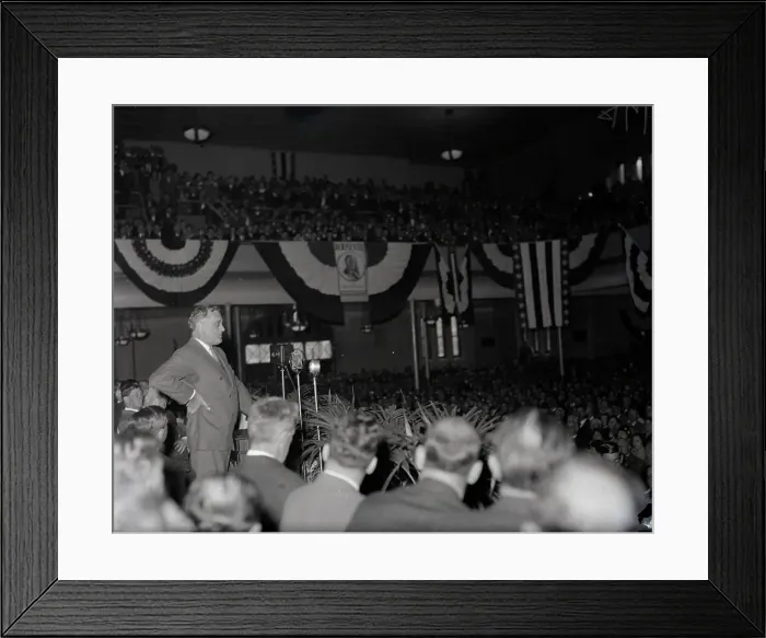 Framed Print : Franklin D. Roosevelt Addressing Crowd Framed Print : Franklin D. Roosevelt Addressing Crowd
