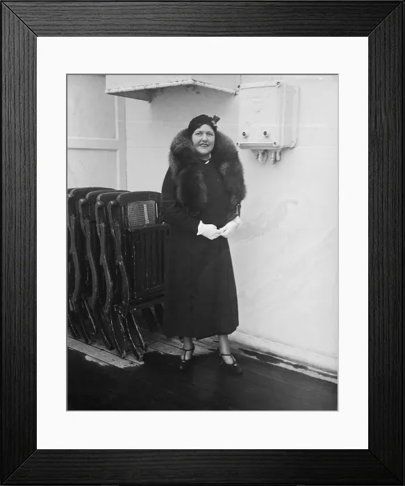 Framed Print : Louella Parsons On Boat; Full Length Framed Print : Louella Parsons On Boat; Full Length