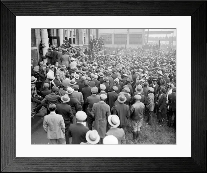 Framed Print : Men Gathering for Job Opportunities Framed Print : Men Gathering for Job Opportunities