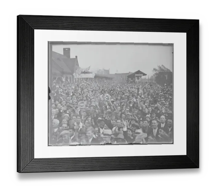 Framed Print : Crowd Cheering for the President Framed Print : Crowd Cheering for the President