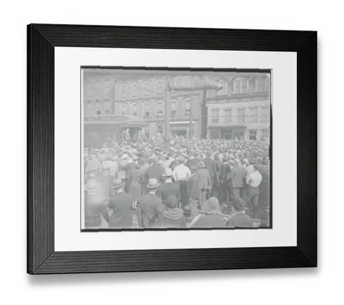 Framed Print : Crowd Gathering to Greet President Hoover Framed Print : Crowd Gathering to Greet President Hoover