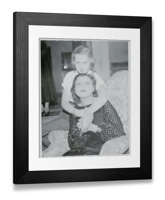 Framed Print : Opera Star Rosa Ponselle Being Embraced by Young Girl Framed Print : Opera Star Rosa Ponselle Being Embraced by Young Girl
