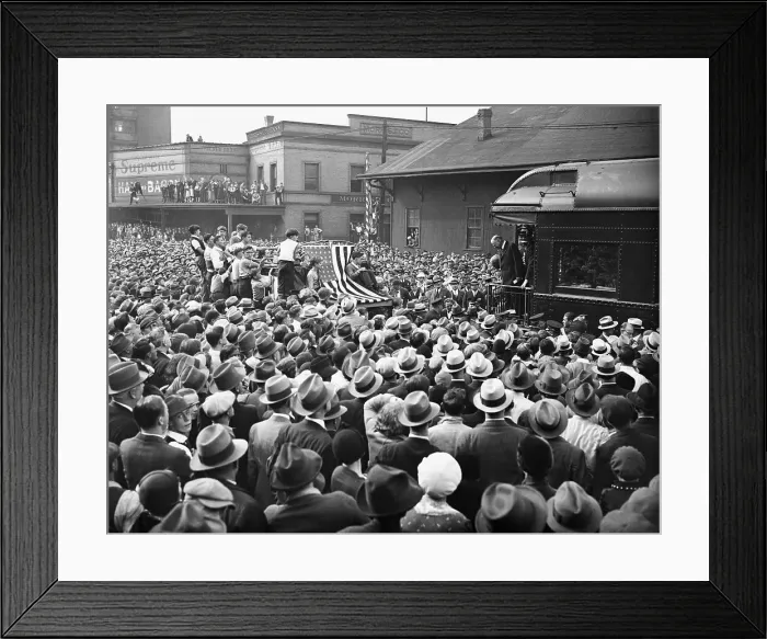 Framed Print : Crowd Greeting President Herbert Hoover Framed Print : Crowd Greeting President Herbert Hoover