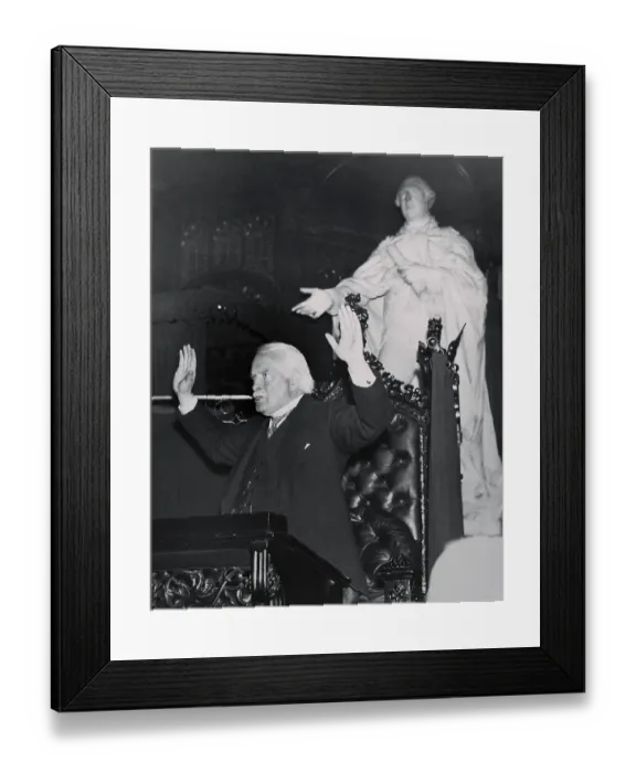 Framed Print : Lloyd George Raising His Hands