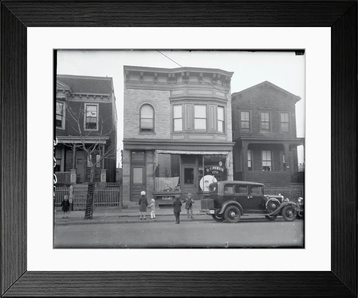 Framed Print : Children Playing in Front of a House Framed Print : Children Playing in Front of a House