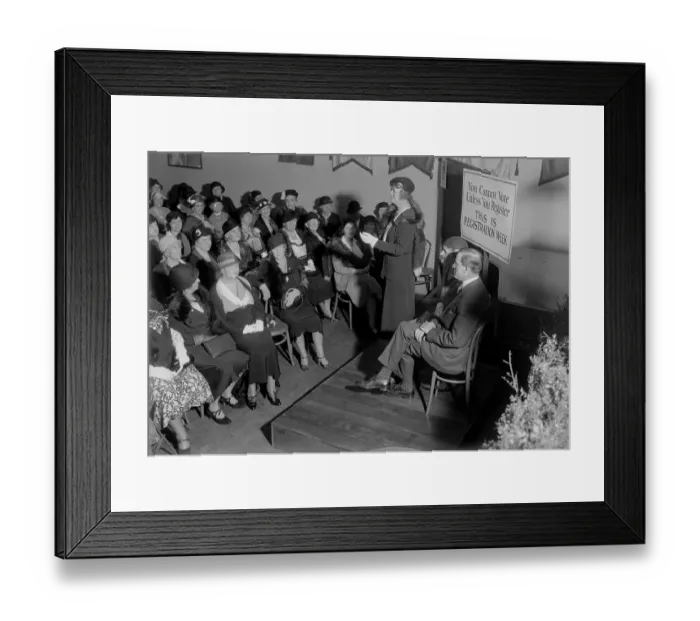 Framed Print : Ruth Pratt Addressing Women Framed Print : Ruth Pratt Addressing Women