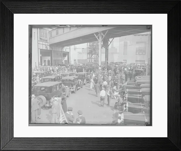Framed Print : Crowd Gathering to Greet Mayor Walker Framed Print : Crowd Gathering to Greet Mayor Walker