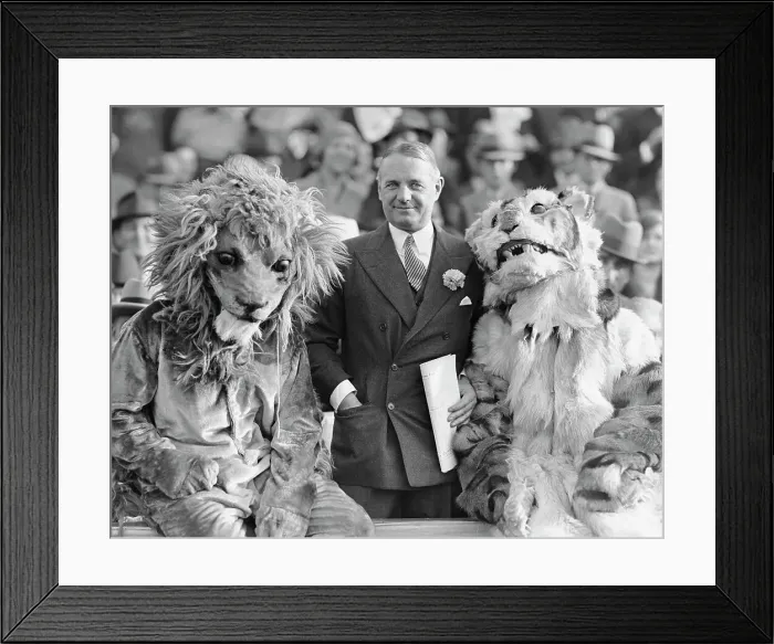 Framed Print : William Donovan Posing with School Mascots Framed Print : William Donovan Posing with School Mascots