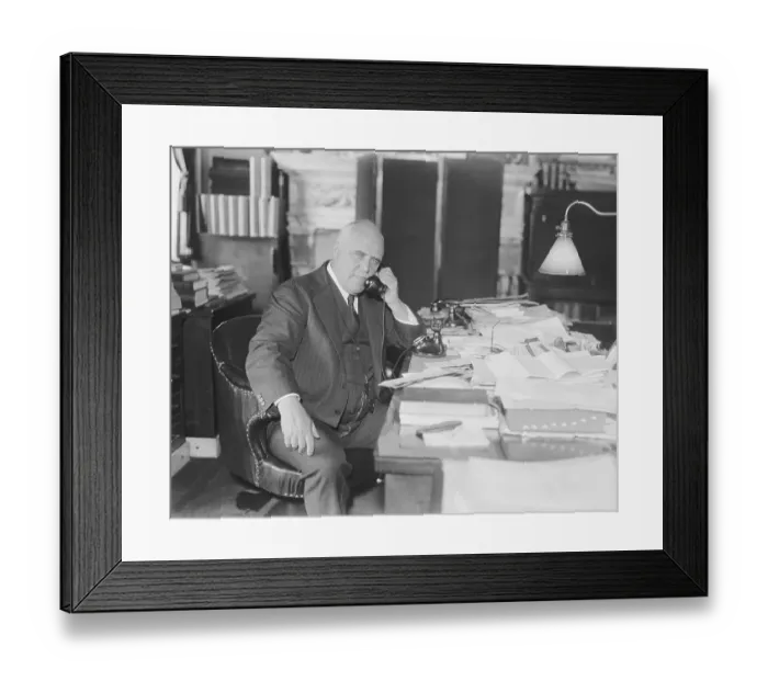 Framed Print : John P. O'Brien Talking on Telephone Framed Print : John P. O'Brien Talking on Telephone