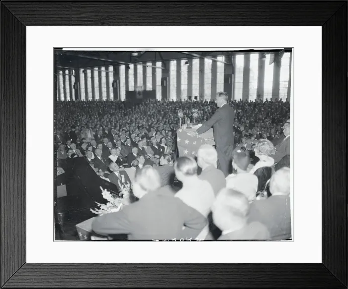 Framed Print : Roosevelt Speaking to Crowd Framed Print : Roosevelt Speaking to Crowd