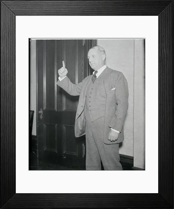 Framed Print : William Donovan Raising Pointed Finger Framed Print : William Donovan Raising Pointed Finger